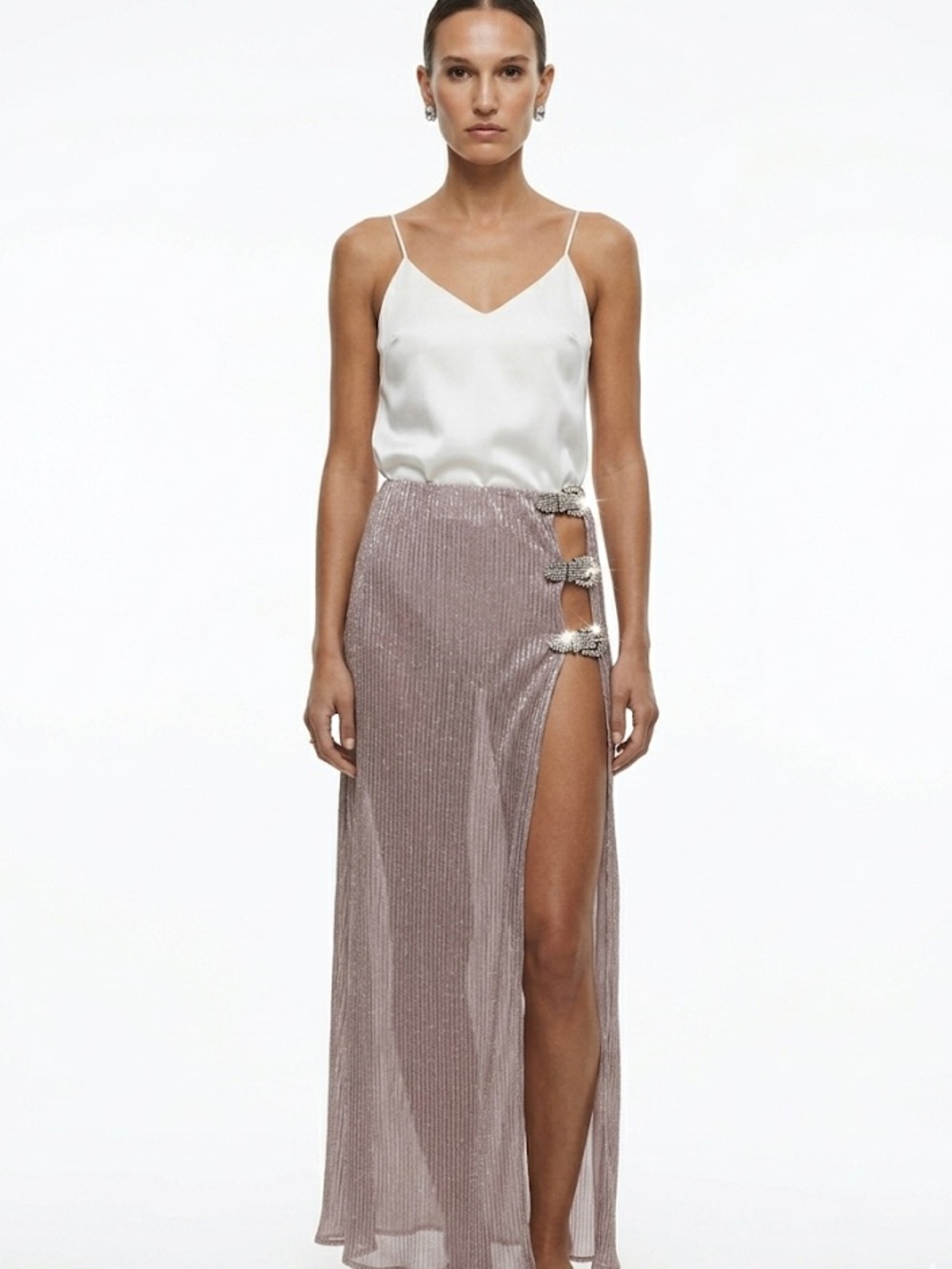 PrettyLittleThing Blush Pink Pleated Maxi Skirt - SZ 0/2